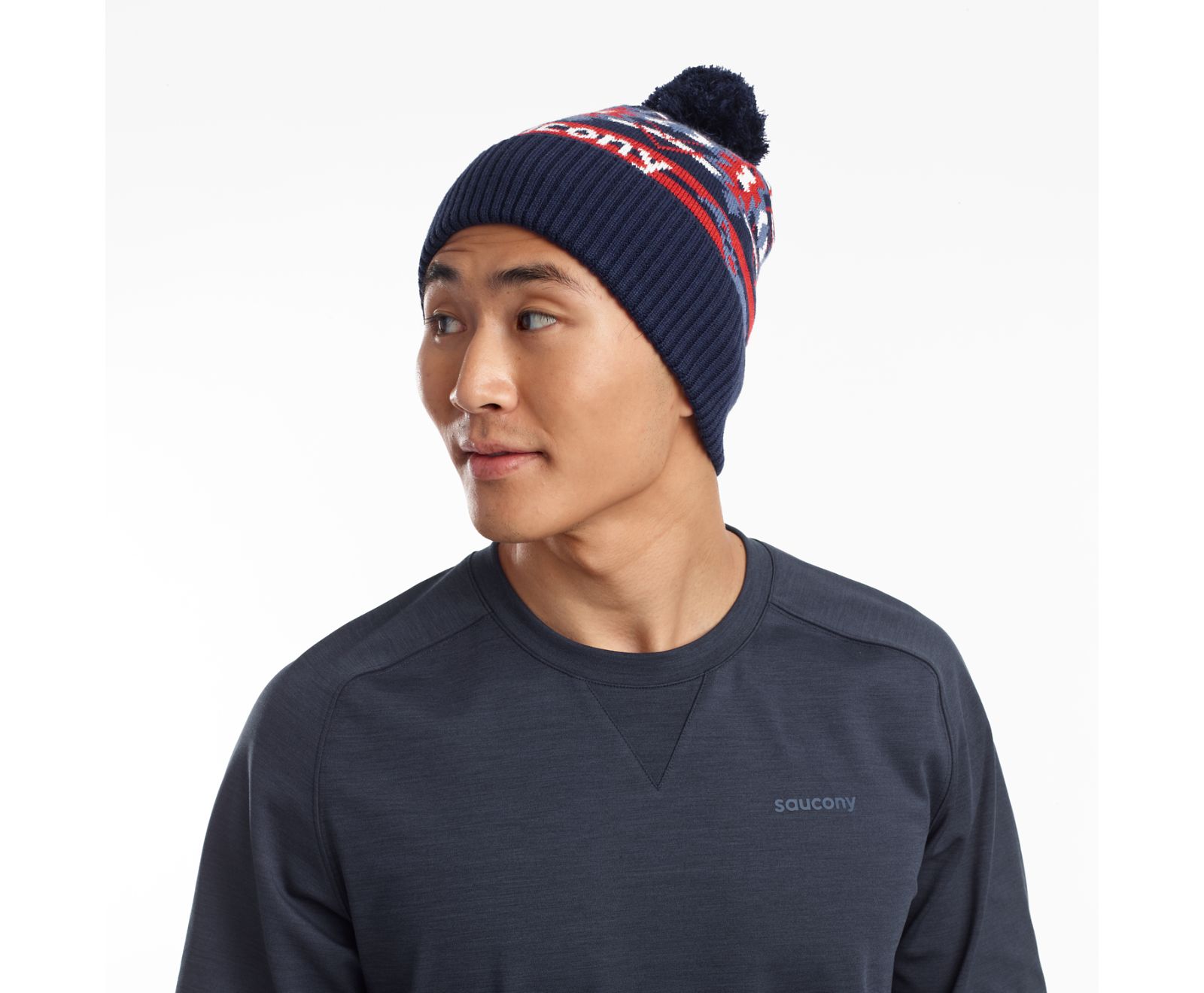 Saucony Rested Pom Men\'s Beanies Blue | Canada 692HAPK